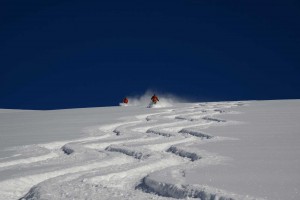 Chilean powder skiiing