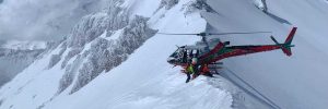 chilean heli landing on ridge header