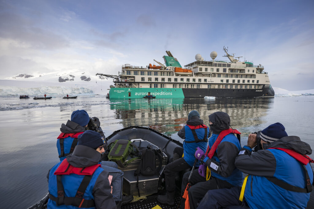 Zodiac cruising at Prospect Point Antarctica Richard IAnson 1024x683